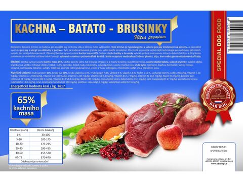 Bardog Kachna – Batato – Brusinky 4 kg granule lisované za studena