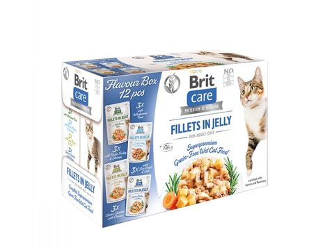 Brit Care Cat Flavour box Fillet in Jelly 4 x 3 ks 12 x 85 g kapsa 