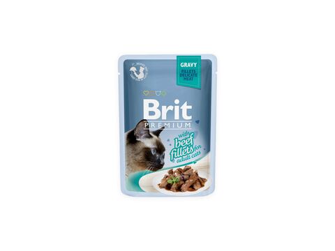 Brit Premium Cat Delicate Fillets 85 g hovězí ve šťávě kapsa 