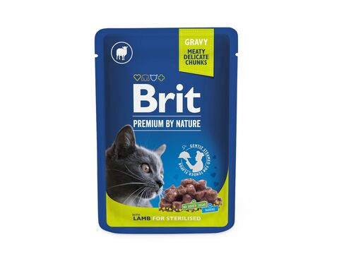 Brit Premium cat 100 g kapsa Steril s jehněčím masem v omáčce 