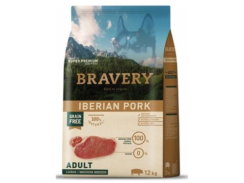 Bravery dog Adult Large/Medium grain free Iberian pork 12 kg