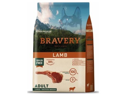 Bravery dog Adult Large/Medium grain free lamb 12 kg  