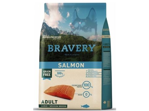 Bravery dog Adult Large/Medium grain free salmon 12 kg   