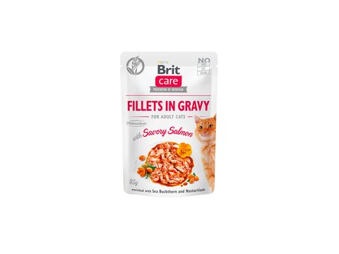 Brit Care Cat Fillets in Gravy with Savory Salmon 85 g pouch 4.064 new