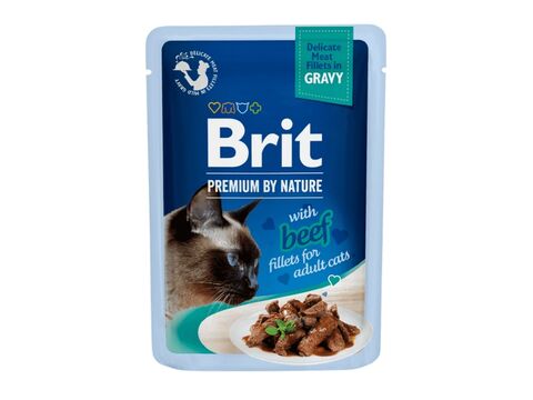 Brit Premium Cat Delicate Fillets 85 g hovězí ve šťávě kapsa 