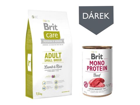 Brit Care Dog Hypoallergenic Adult Small Breed Lamb & rice 7 kg  +dárek Brit Mono Protein 