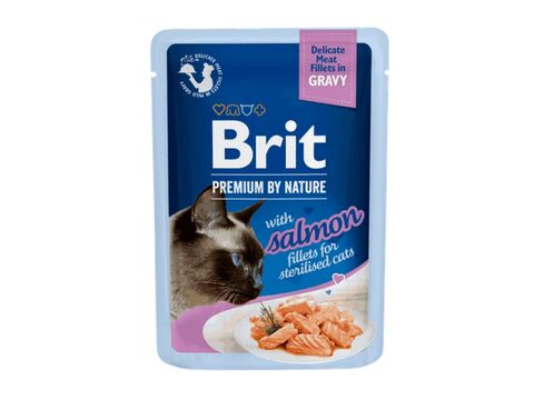 Brit Premium Cat D Fillets in Gravy with Salmon 85g