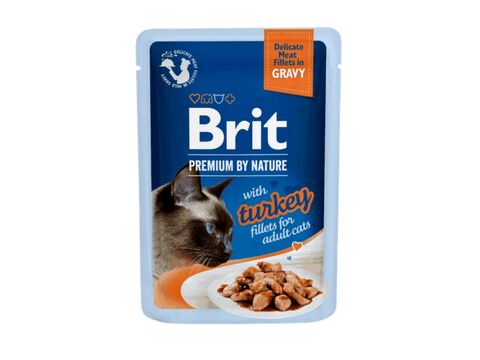 Brit Premium Cat D Fillets in Gravy with Turkey 85g