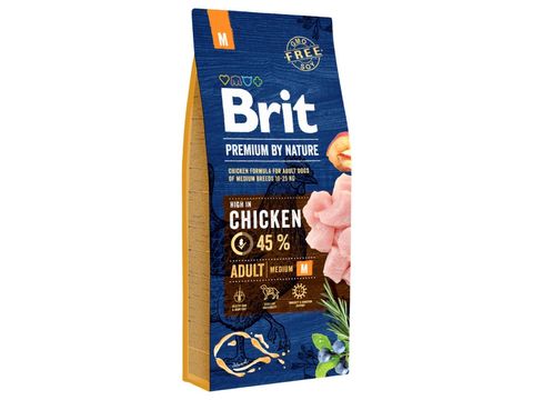 Brit Premium by Nature Adult  M 15 kg + 3 kg zdarma 13.591 