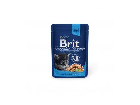 Brit Premium kotě 100 g kapsa kuřecí kousky v omáčce 