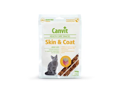 Canvit Snack Skin&Coat 100g losos na srst SLEVA