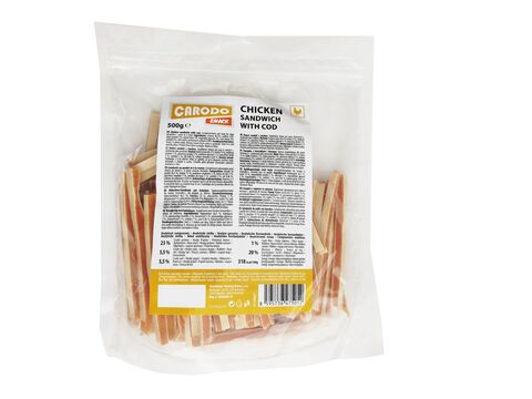 CARODO Kuřecí sendvič s treskou 500 g