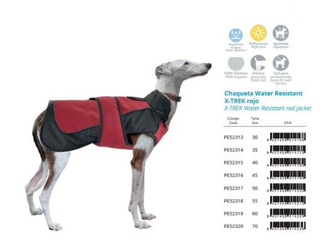 Nayeco deka pro psa X-Trek 40 cm, zateplená, délka 40 cm, obvod 48 -56 cm červená 