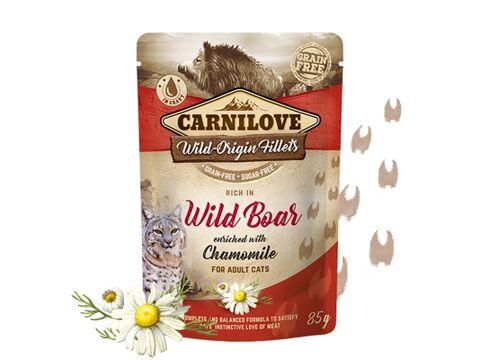 Carnilove Cat Pouch Rich in Wild Boar Enriched with Chamomile 85g 