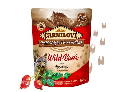 Carnilove Dog Pouch Paté Wild Boar with Rosehips 300g 3.193