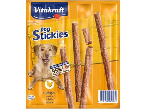 Vitakraft Dog Stickies 4 x 11 g drůbeží+dárek Vitakraft beef stick hovězí 6 g