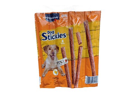 Vitakraft Dog Stickies 4 x 11 g drůbeží+dárek Vitakraft beef stick hovězí 6 g