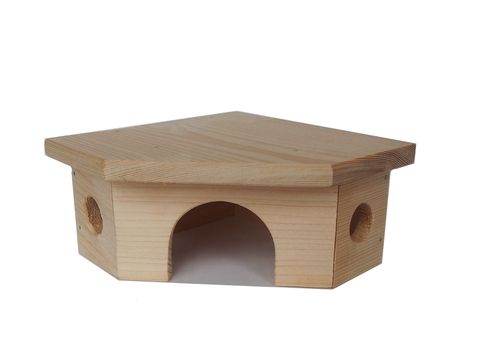 Truhlářství Zimný Domek pro myšku rohový 13 x 6,5 x 13 cm ZV 111