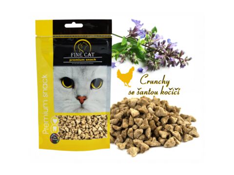 FINE CAT Drůbeží Crunchy se šantou kočičí 80 g 