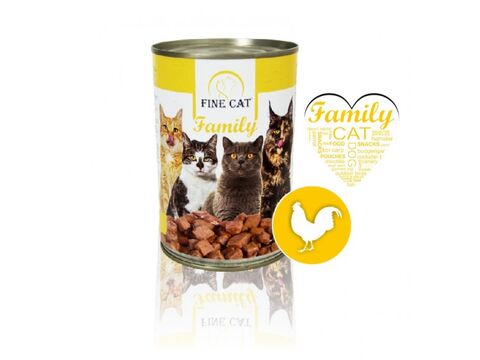 FINE CAT Family konzerva pro kočky s drůbežím 415 g