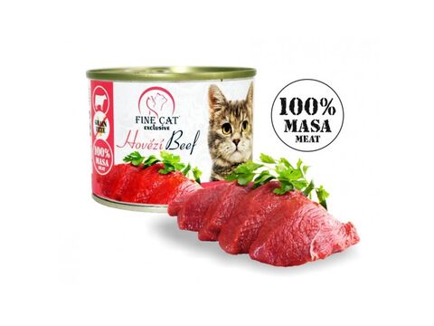 FINE CAT Exclusive konzerva pro kočky hovězí 100% masa 200 g