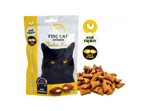 FINE CAT Exclusive plněné polštářky pro kočky kuřecí 60 g