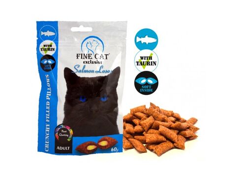 FINE CAT Exclusive plněné polštářky pro kočky losos 60 g