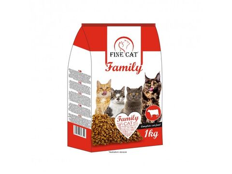 FINE CAT Family granule pro kočky s hovězím 1kg