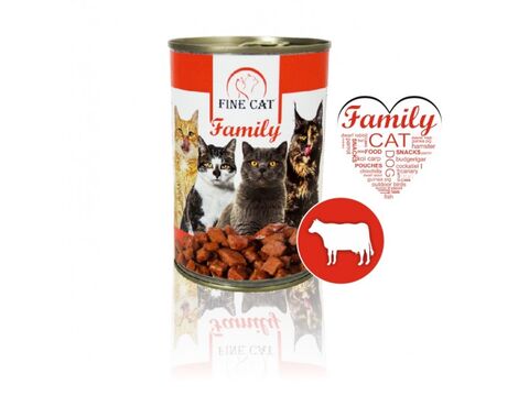 FINE CAT Family konzerva pro kočky s hovězím 415 g