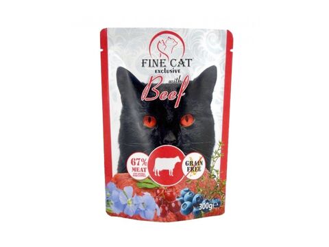Fine Cat Exclusive XXL kapsa pro kočky s hovězím 300 g v omáčce