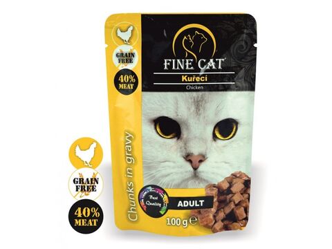 FINE CAT kapsička grain free 100g kuřecí v omáčce