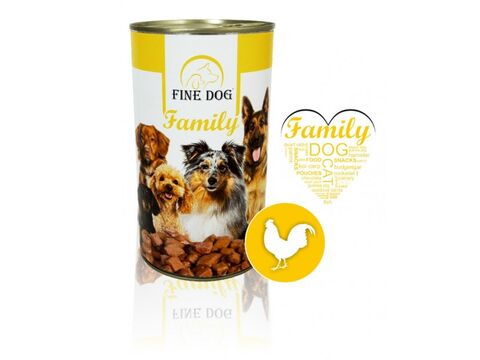 FINE DOG Family konzerva pro psy s drůbežím 1240 g  