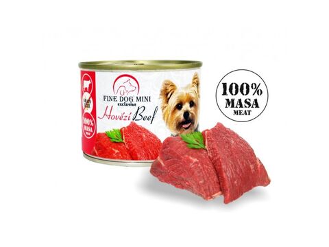 FINE DOG MINI Exclusive konzerva pro psy hovězí 100% masa 200 g