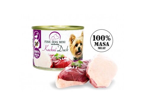 FINE DOG MINI Exclusive konzerva pro psy kachní 100% masa 200 g