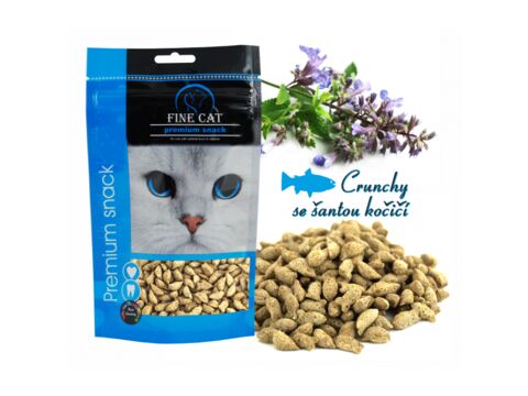 FINE CAT Rybí Crunchy se šantou kočičí 80 g 