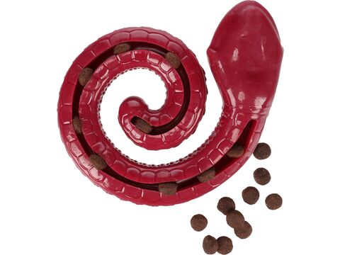 Flamingo hračka pro psa pískací had na pamlsky 17 x 16,2 x 4,3 cm, guma/TPR červená