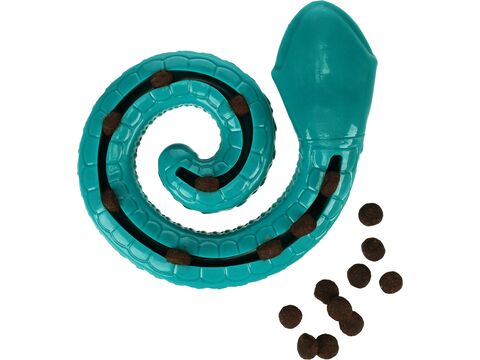Flamingo hračka pro psa pískací had na pamlsky 17 x 16,2 x 4,3 cm, guma/TPR  tyrkysová