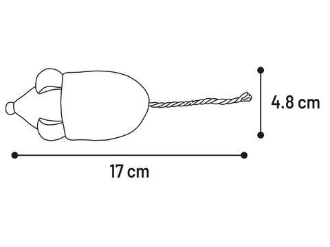 Flamingo hračka pro kočku myš 17 x 4,8 x 4 cm se šantou textil hnědý