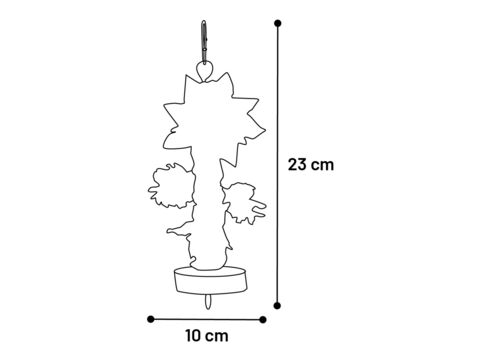 Flamingo hračka přírodní závěs 10 x 6 x 23 cm pro malé papoušky