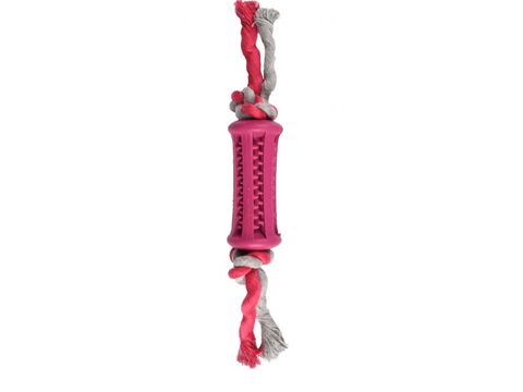 Flamingo hračka pro psa dentální válec s bavlnou 27 x 4,5 x 4,5 cm guma fialová