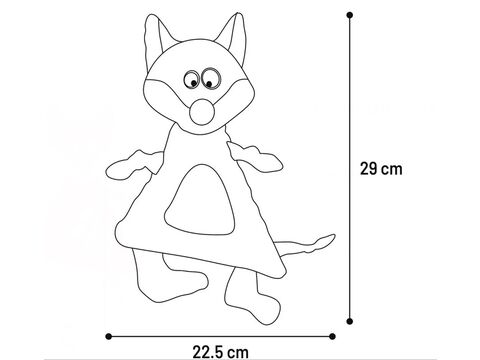 Flamingo hračka pro psa liška 22,5 x 9 x 29 cm  látková, pískací a šustící hnědá
