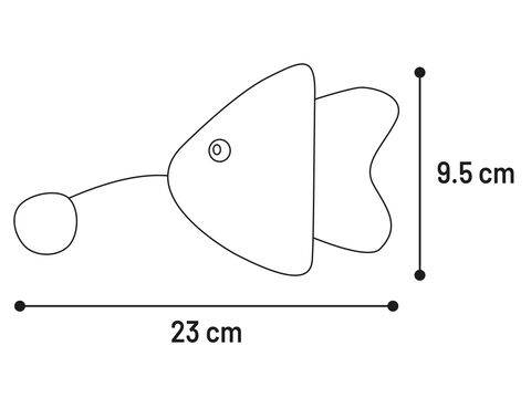 Flamingo hračka pro kočku ryba 23 x 9,5 x 3 cm se šantou a zvonkem textil hnědý