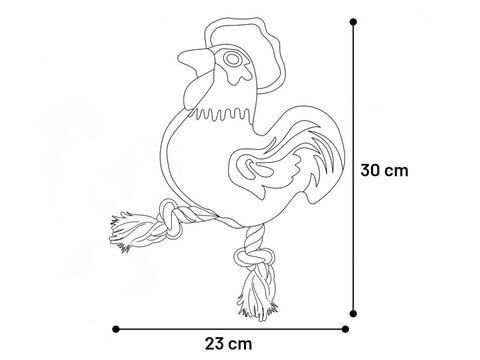 Flamingo hračka pro psa kohout 6 x 23 x 30 cm látková, pískací, béžová  