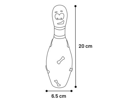 Flamingo hračka pro psa kuželka 6,5 x 20 cm, pískací, latex, fialová