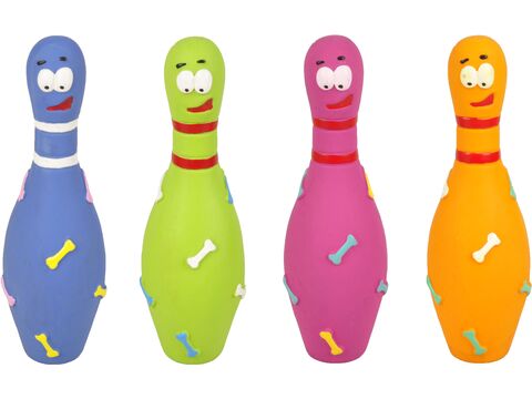 Flamingo hračka pro psa kuželka 6,5 x 20 cm, pískací, latex, oranžová