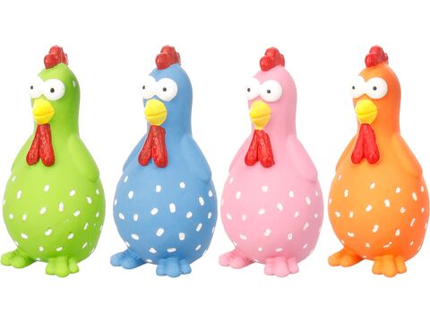 Flamingo hračka pro psa kuře 5 x 6,3 x 10,9 cm se zvukem latex oranžová