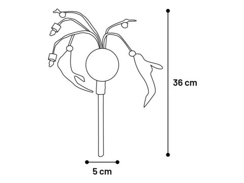 Flamingo hračka pro kočku míček s peřím, rolničkou,dřevo matatabi 36 x 9,5 x 5cm přírodní