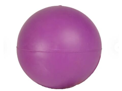 Flamingo hračka pro psa míč S průměr 4 cm tvrdá guma fialová