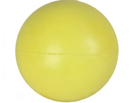 Flamingo hračka pro psa míč S průměr 4 cm tvrdá guma žlutá