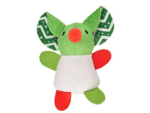 Flamingo hračka pro kočku vánoční myš 12,5 cm zelená